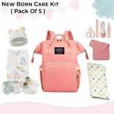 Baby Care Accessories Diaper Bag, Muslin Wrap, Swaddle Wrap and Nail Care Accessories Combo